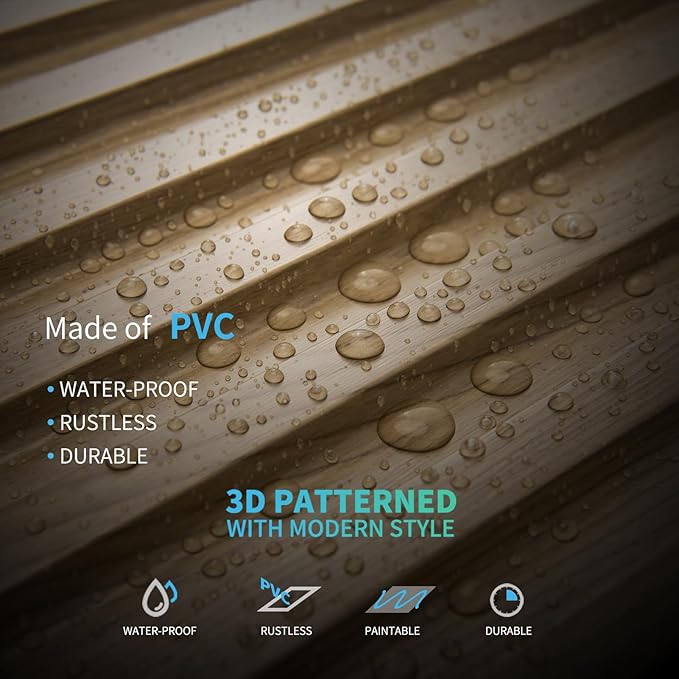 Art3d 6-Pack Slat Design 3D Wall Panels for Interior Wall Decor, 2x4 FT PVC Decorative Drop Ceiling Tiles - Walnut