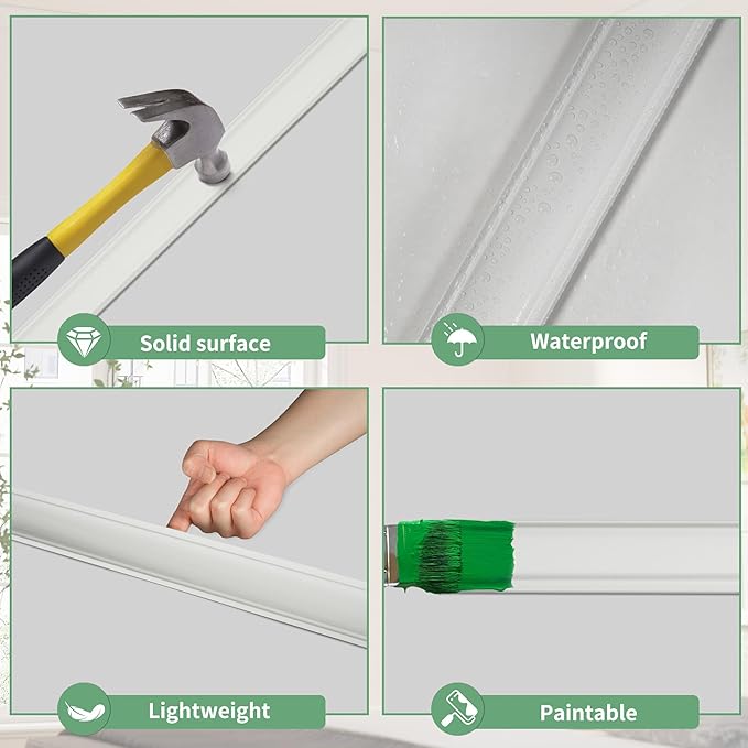 10-Pack Crown Molding Polystyrene Decorative Ceiling Crowning Molding Trim for Home Decor, 40Ft in Total Length