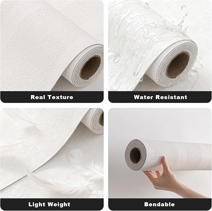 3D Wall Panels Peel and Stick – 23.82"x110" PVC Faux Texture, Self Adhesive Waterproof Wall Covering, DIY Accent Wall, Sofa Background Backsplash & Modern Home Decor, Covers 18 sq.ft