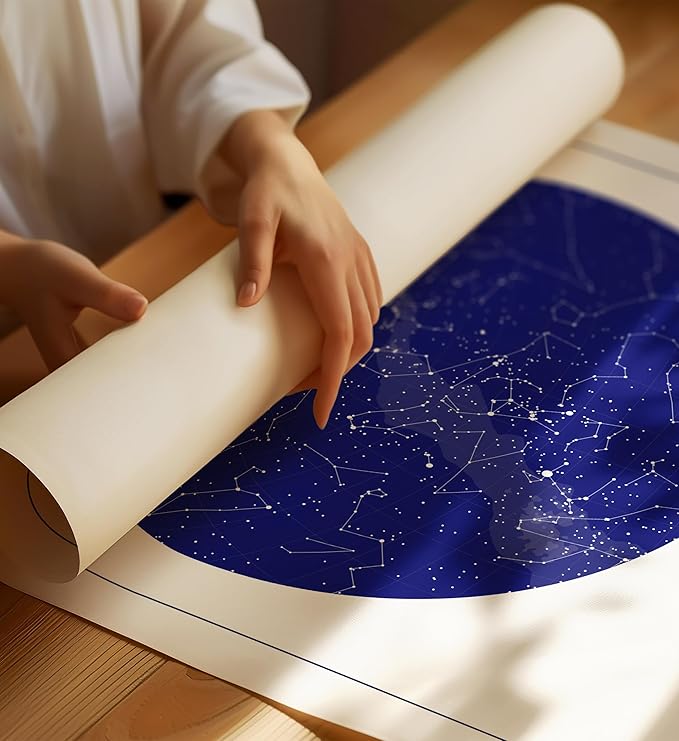 CELESTORY Custom Star Map Framed Night Sky Print Constellation Map Star Chart Gift Wall Art Poster Personalized Star Map for Specific Date Unique Gifts for Him Meaningful Gifts for Her - Twilight Blue