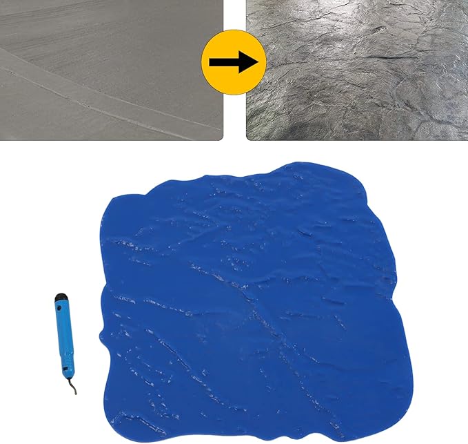 Concrete Pattern Seamless Concrete Texturing Skin Concrete Quick Imprinting PU Concrete Stamps Mat Slate Seamless Texture 3D Stone Wall Panels for Imprinting Concrete Intdoor Outdoor (12 * 12in)