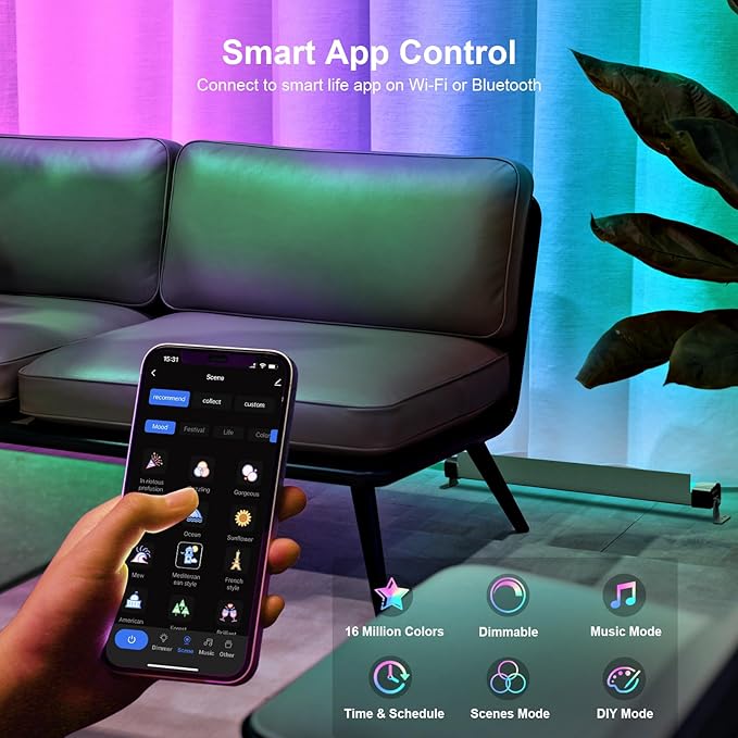 APPECK Wall Washer Light Bar 2 Pack, 30W RGBCW Stage Wash Light Bars, RGB Lights Bar, IP67 Waterproof & 16 Million Colors&Timing& Music Sync, for Commercial Lighting, Birthday Party, Garden Lighting