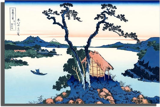 OKRA Katsushika Hokusai canvas wall art - Thirty-six Views of Mount Fuji - Lake Suwa in Shinano Province poster - Famous Japanese Art Paintings - Home Decor - Unframed