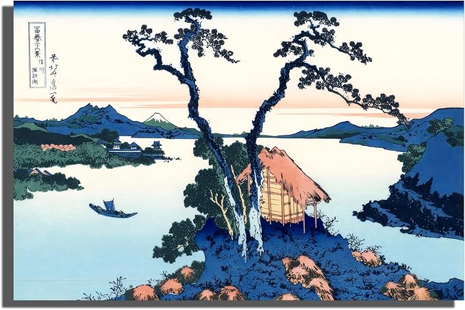 OKRA Katsushika Hokusai canvas wall art - Thirty-six Views of Mount Fuji - Lake Suwa in Shinano Province poster - Famous Japanese Art Paintings - Home Decor - Unframed