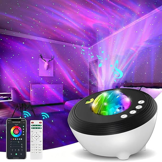 Northern Lights Projector with 33 Effects, Bluetooth Speaker, White Noise, Star Projector for Bedroom, Ceiling Aurora Light Projector with Remote, Timer for Kids Adults