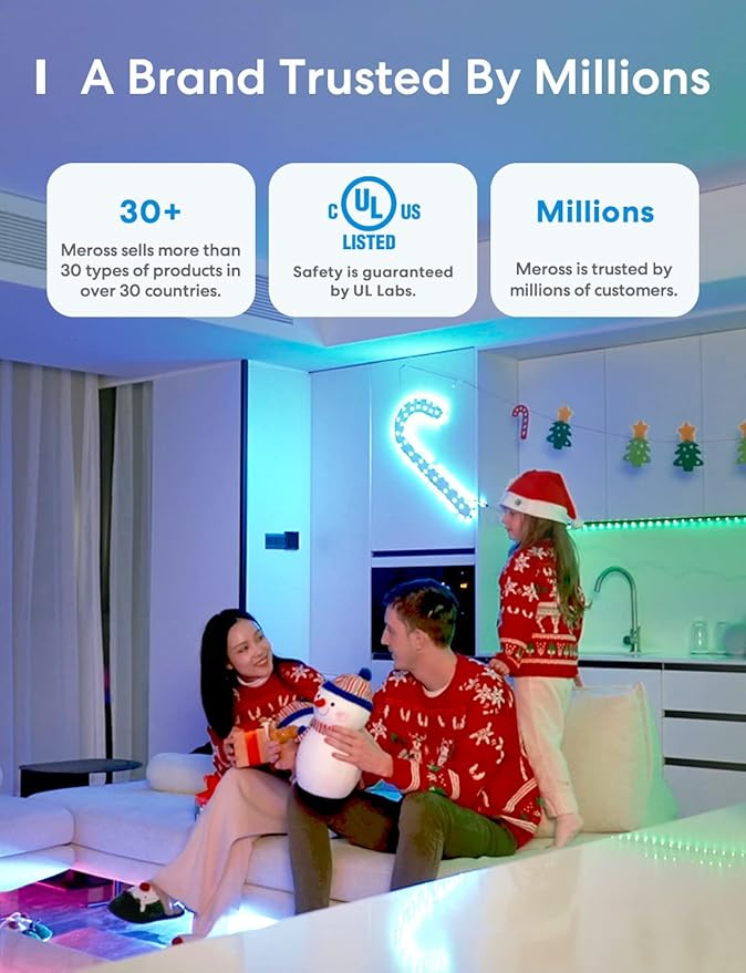 meross Smart LED Light Bulb, Smart WiFi LED Bulbs Compatible with Apple HomeKit, Siri, Alexa, Google Home & SmartThings, Dimmable E26 Multicolor 2700K-6500K RGBWW, 810 Lumens 60W Equivalent, 2 Pack