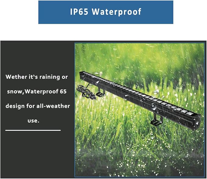 New Upgraded Wall Washer LED Lights with 10x60° Wide Angle, 36W 5000K Daylight Wall Washer Light, IP65 Waterproof Outdoor Indoor Bar Lights, 120V LED Light Bar for Display Sign Wall Lighting