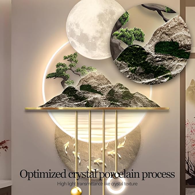 3D Wall Sculptures Painting Hanging Plug-in Power Supply Home Decor Wall 3D Wall Art Decoration - LED for Living Room, Office Bedroom, Hotel Decor(Stylle C,23.62 * 49.21)