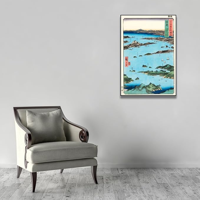 OKRA Utagawa Hiroshige Canvas Wall Art - View of Matsushima, Sight Map From Mount Tomi Poster - Japanese Woodblock Animals Nature Landscape Art Modern Home Wall Decoration Unframed