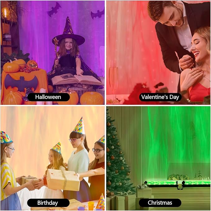 12W RGBW LED Dynamic Wave Wall Light - Flowing Water & Aurora Visual Effects, Color Changing Wall Washer Lamp with Remote,Ideal for Living Room, Bedroom and Home Bar Decor,10.63inch