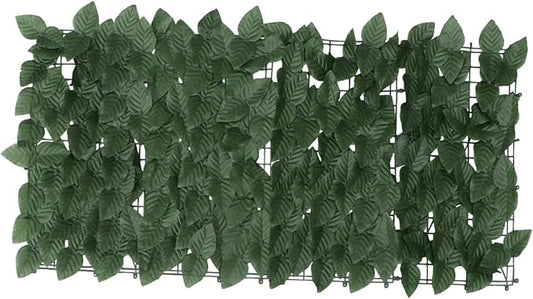 Artificial Leaf Hedge Fence Panel with Clasps UV Resistant Privacy Screen for Garden Balcony Wall Realistic Green Faux Leaves Decorative Outdoor Privacy Fence
