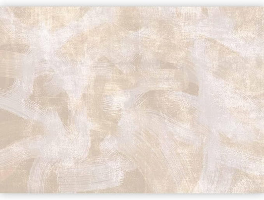 artgeist Wall Mural Abstract 96x69 in - Peel and Stick Self-Adhesive Wallpaper Removable Large Sticker Foil Wall Decor Print Design Mural Beige White Like Painted a-A-10310-a-a