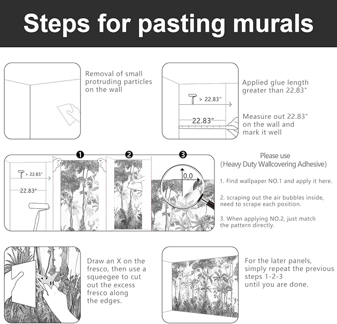 -Grey Jungle Botanical Animal Banana Leaf Fabric Wallpaper Living Room Tropical Plant Forest Leaf Wallpaper Bedroom Bathroom Large Wall Mural- 137"x96"（ not Peel and Stick）