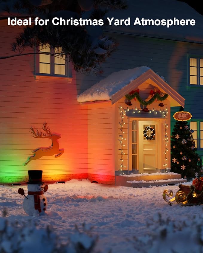 Lumary Smart Outdoor Led Light Bar, RGBAIWW Color Changing Wall Washer Lights, IP65 Backyard Ambient Floodlights Landscape Lighting for Room/Garden/Halloween/Christmas, APP&Voice Control, 4 Pack