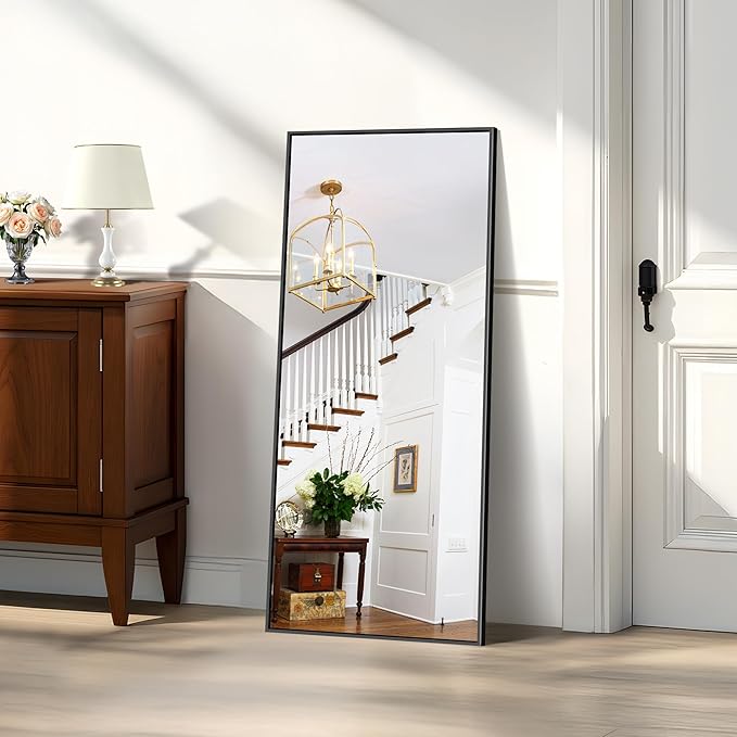 KOCUUY Black Bathroom Mirror, 20x48 Inch Rectangle Mirror for Over Sink, Modern Decorative Wall Mirror for Bedroom Living Room Bathroom, Hang Horizontal/Vertical