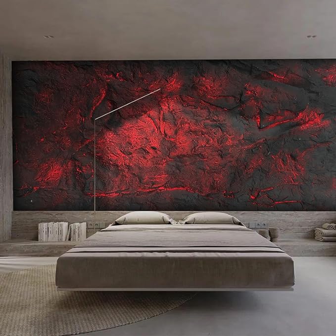 3D Wall Panels Faux Stone, Lava-Themed Translucent Panels, 23.6" x 47.2", Cement Texture for Home, Office & Outdoors