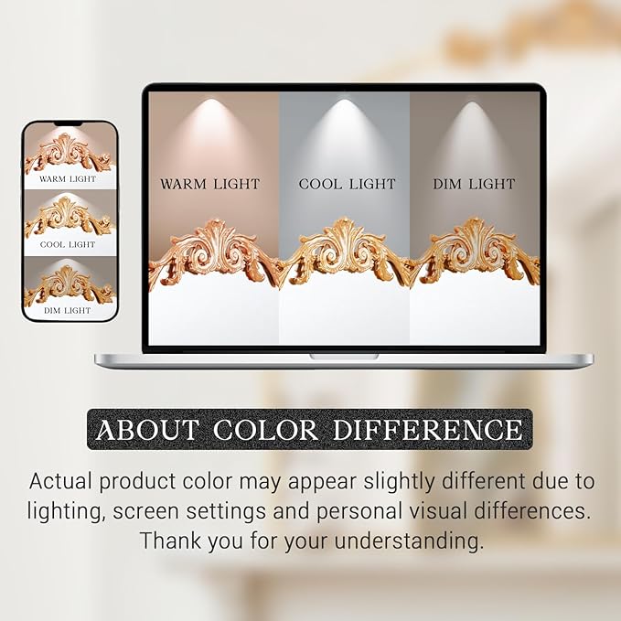 MISSDAY Vintage Gold Baroque Mirror for Wall, 36"X30" Arched Antique Wall Mirror with Elegant Carving Top, Full Metal Frame Wall-Mounted Mirror for Bathroom, Living Room, Fireplace, Entryway, Hallway