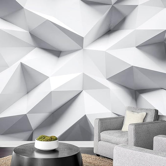 wall26 Removable Wall Sticker/Wall Mural Diamond Geometric Polygon Pattern Abstract Shapes Digital Art Modern Art Panorama Multicolor Relax/Calm for Living Room, Bedroom, Office - 100x144 inches