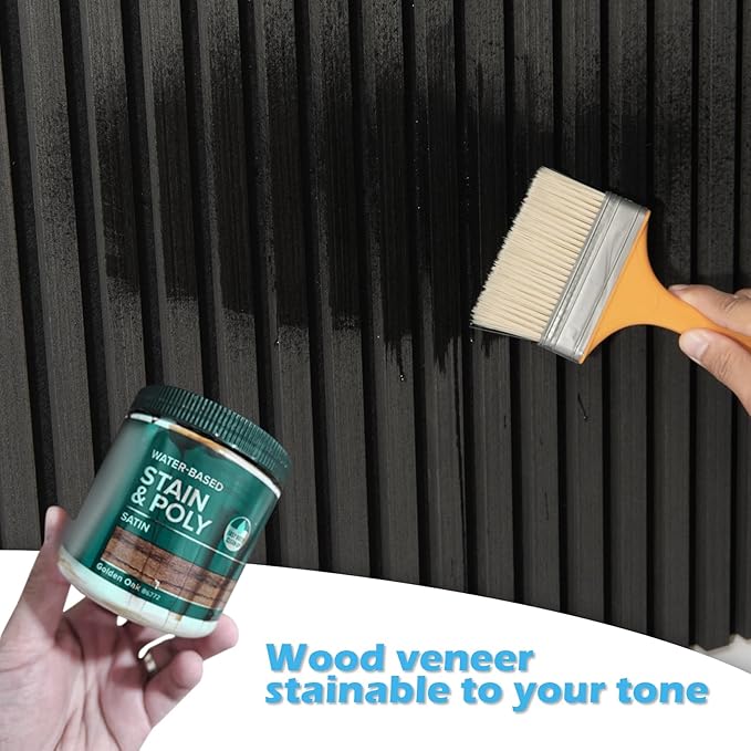 Art3d 2-Pack 48" x 24" Acoustic Wood Panels for Wall, Soundproof Wood Slat Panel for Wall and Ceiling, 3D Fluted Sound Absorbing Paneling for Interior Wall Decor, Living Room, Bedroom - Blackwood