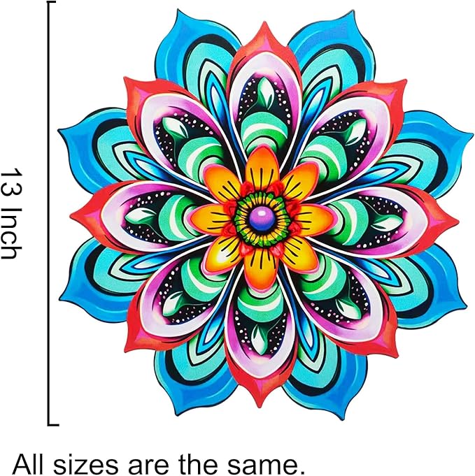 Metal Sunflower Wall Art Decorations - Handmade Outdoor Yard Garden and Indoor Outdoor Wall Decor, Creative Flower Hanging Set，Garden Decor for Outside