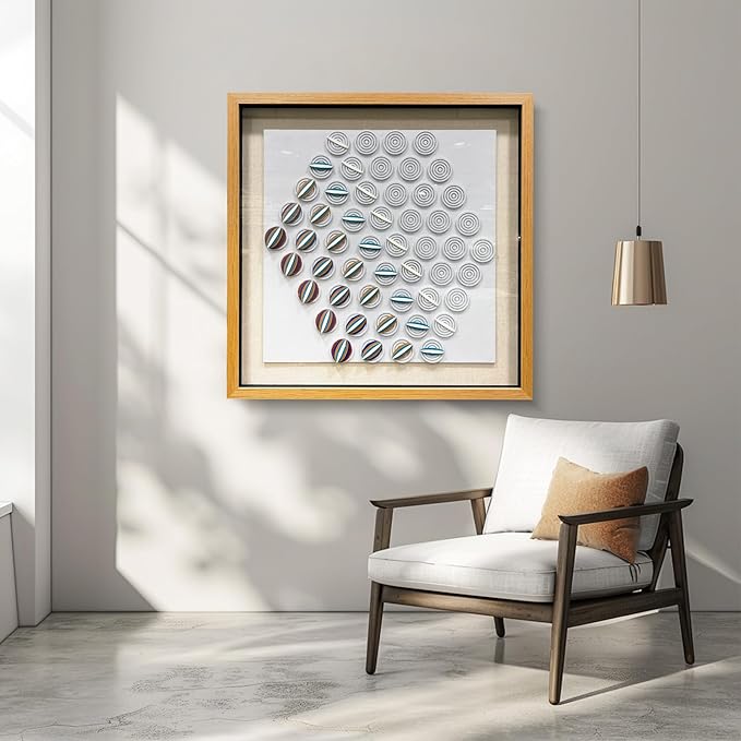 LIUZEYUE - Modern 3D relief artwork living room office room wall decoration 43.3"x43.3" blue+orange+white