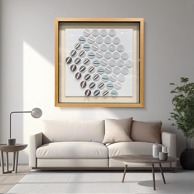 LIUZEYUE - Modern 3D relief artwork living room office room wall decoration 43.3"x43.3" blue+orange+white