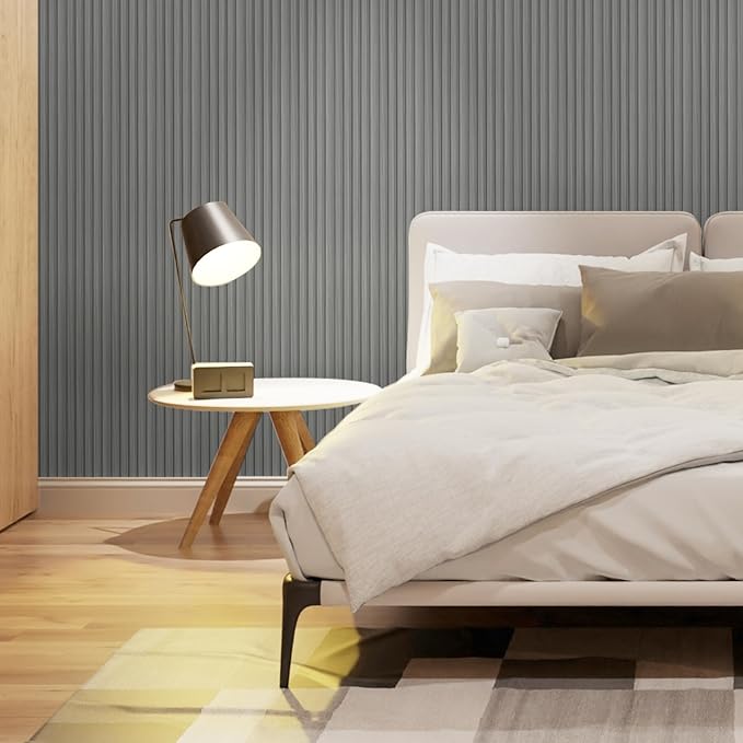 Art3d Slat Wall Panels, WPC Soundproof 3D Wall Paneling for Interior Wall Decor, TV Background, 8-Pack 96 x 6 in. Gray Oak