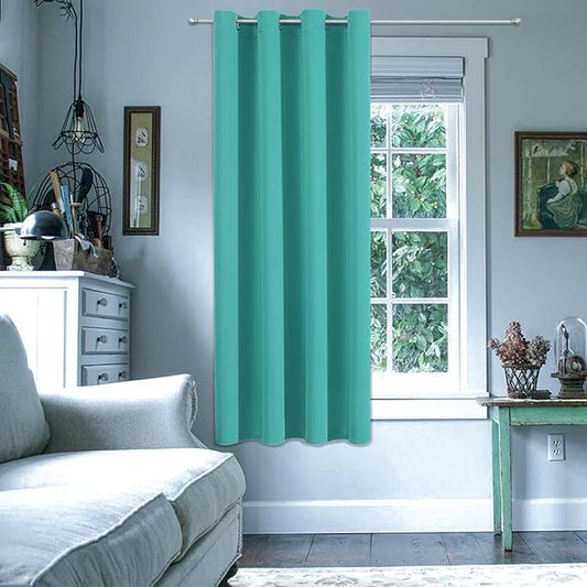 ChrisDowa Grommet Blackout Curtains for Bedroom - Thermal Insulated Room Darkening Curtains for Living Room (1 Panel Set, Teal, 52W x 45L)