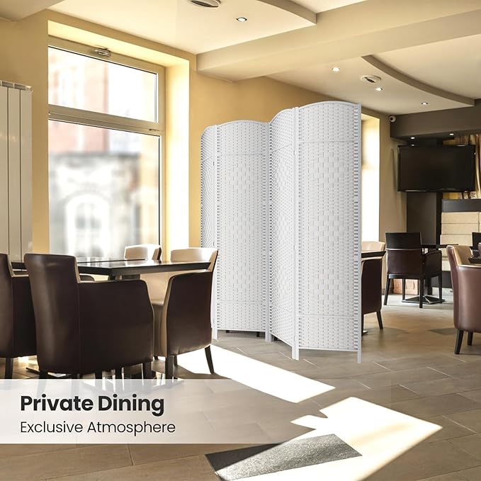 6 Panel Room Divider,6Ft Folding Privacy Screen,Tall - Extra Wide Foldable Panel Partition Wall Divider with Diamond Double-Weaved Hand-Woven Design Room Screen Divider
