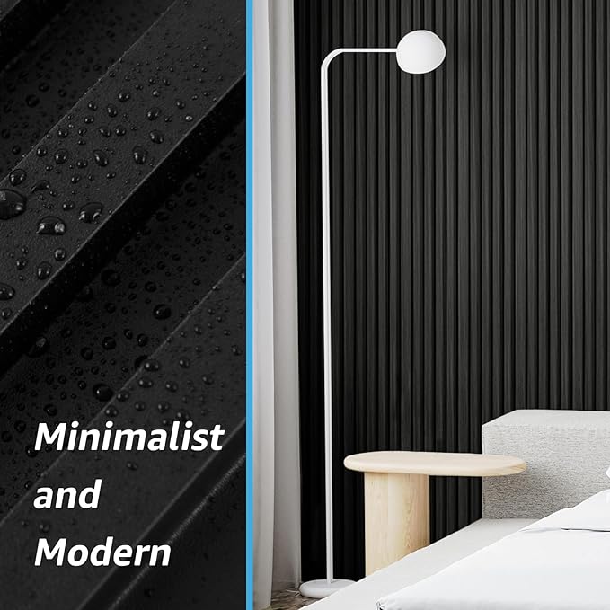 Art3d Slat Wall Panels, WPC Soundproof 3D Wall Paneling for Interior Wall Decor, TV Background, 8-Pack 96 x 6 in. Black