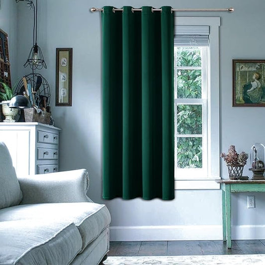 ChrisDowa Grommet Blackout Curtains for Bedroom - Thermal Insulated Room Darkening Curtains for Living Room (1 Panel Set, Forest Green,52W x 63L)