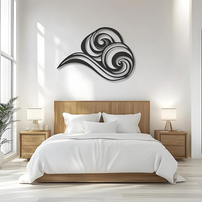 Abstract Ocean Wave Metal Wall Sculpture,Coastal Art for Coastal Spaces, Porch & Beach House Decor,Metal Wave Sculpture,Coastal Wall Art for Nautical Interiors (47" x 34" | 120 x 86cm)