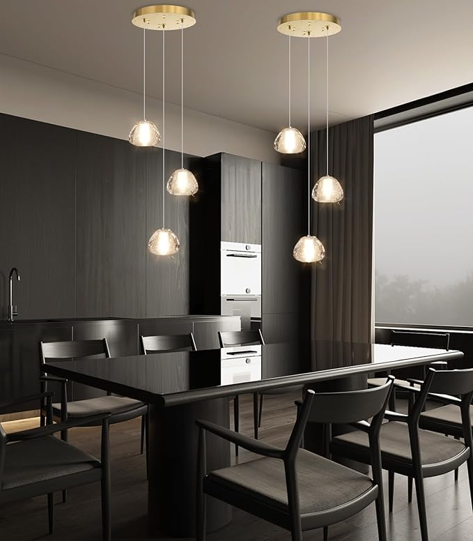 Modern Chandelier Crystal Pendant Light for Kitchen Island Dining Room Bedroom Hallway Gold