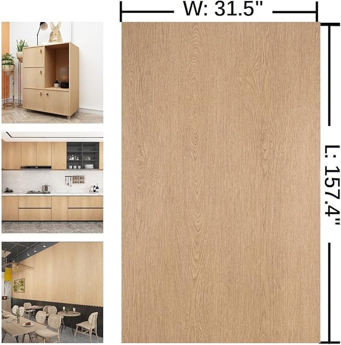 157x31 Wide Peel and Stick Wallpaper Thick Brown Wood Grain Contact Paper Self Adhesive Waterproof Faux Wood Wallpaper for Bedroom Bathroom Kitchen Walls Textured Wallpaper Renter Friendly