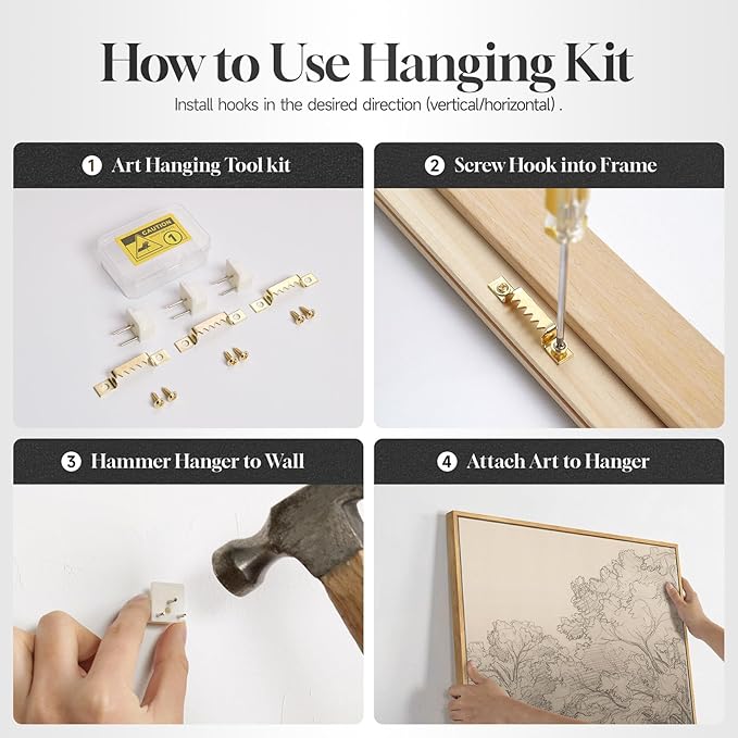 Large Framed Gold Tree of Life Wall Art, Neutral Gold Tree Canvas Painting Prints for Modern Rustic Home Decor, Gray White Golden Artwork for Living Room Kitchen Dining Room Bedroom Office, 20x40 In