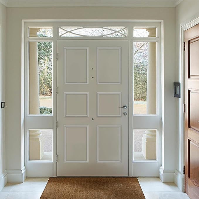 moonoom 20 Ft x 1.1' Wall Decoration Molding Trim, White Self-Adhesive 3D Chair Rail Panel Molding, Flexible DIY Wall Trim for Mirror, Window Frame and Home Decoration