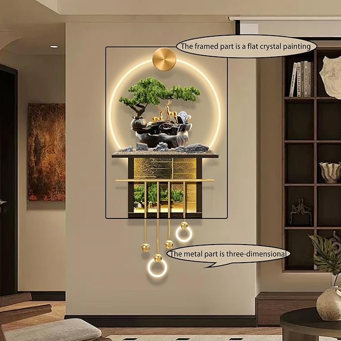 3D LED Wall Art Decor Creative Landscape Sculpture with LED Lights Modern Home Decorative Wall Lamp Large Decorative Painting for Home Entrance Hallway Bedroom(Stylle D,23.62x53.54in)