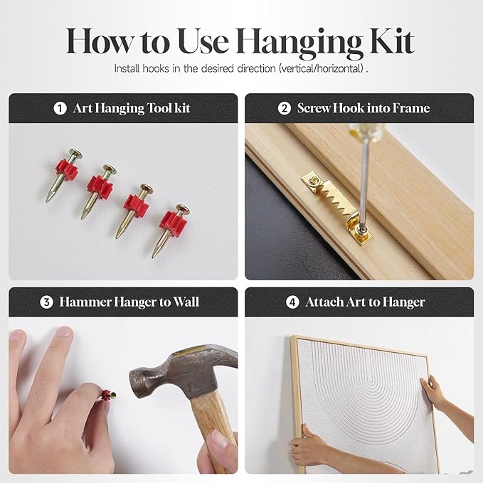 Large 3D Textured Framed Boho Neutral Abstract Wall Art for Living Room, 3 Piece Modern Artwork for Walls, Minimalist Beige Brown Tan Geometric Paintings for Hallway, Stair, Office Wall Decor 24x36 In