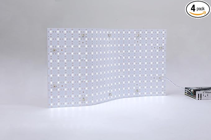 4PCS Soft LED Backlight Sheet 28W 6000K White Color Backlit Flexible cuttable 19.3X9.6 inch for Translucent countertop Indoor