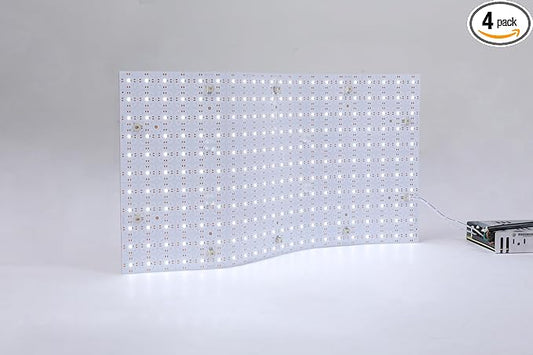 4PCS Soft LED Backlight Sheet 28W 6000K White Color Backlit Flexible cuttable 19.3X9.6 inch for Translucent countertop Indoor
