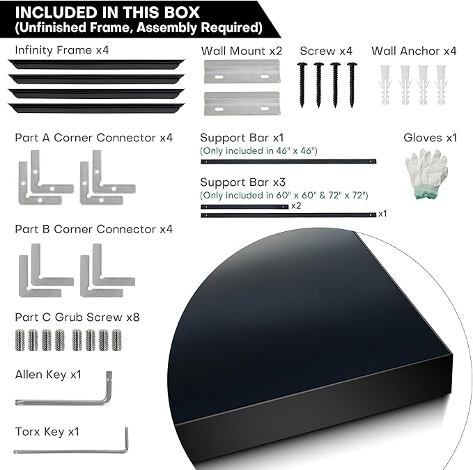 72"x72" XL Framed Wall ArtMinimalist Beige to Black Gradient Abstract Color Fade (Frame Assembly Required)