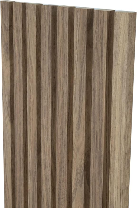 94" x 12.6" 3D Acoustic Slat Wood Wall Panels | Modern Sound-Dampening & Eco-Friendly Design (2-Piece Set) (Honey Walnut)
