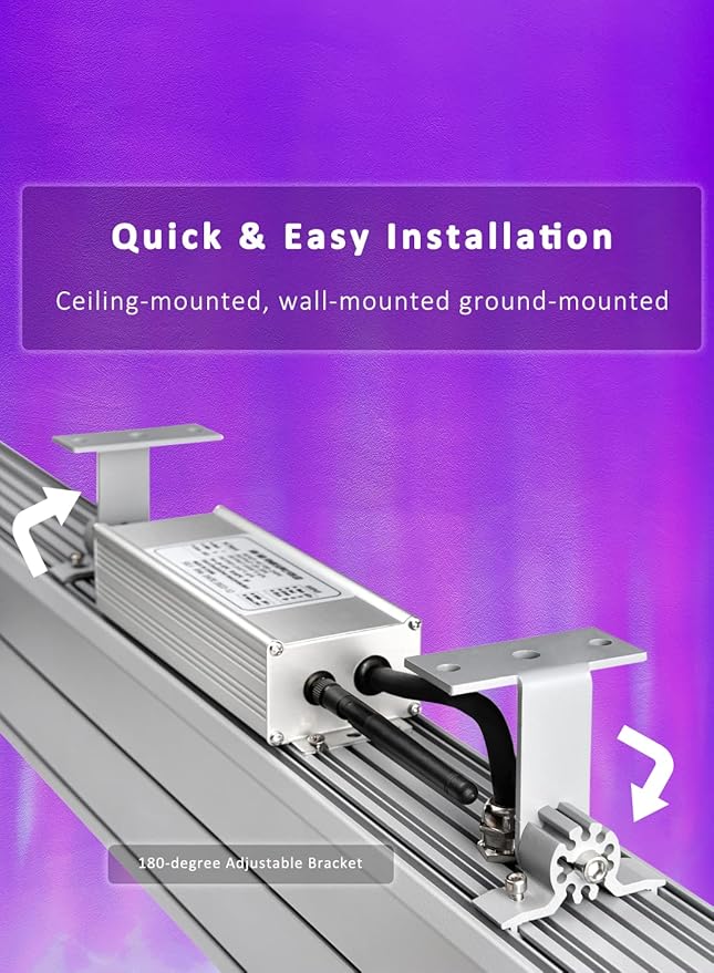 Ocean Wave Wall Wash Lighting, 60W Water Effect Projector Wall Washer LED Lights with Remote, RGBW Ambient Stage Lighting, 120V, Dimmable &Timing&11 Modes Color LED Light Bar