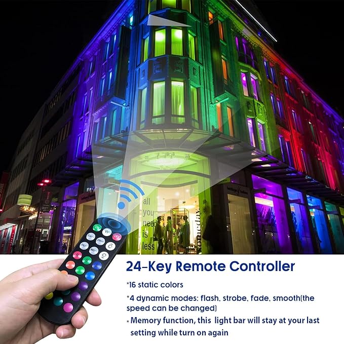 288W LED Wall Washer Light with RF Remote, 28800LM Super Bright Wall Wash Lighting RGBW+5700K Color Changing Waterproof Floodlights for Stages & Events, Landscapes, Billboards, Outdoor & Indoor