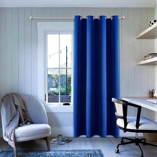 ChrisDowa Blackout Curtains 102 Inches Long for Living Room, Grommet Thermal Insulated Room Darkening Curtains for Bedroom (1 Panel Set, Royal Blue, 52W x 102L)