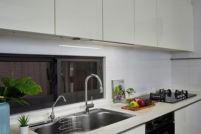 BLACK+DECKER LED Under Cabinet Light Kit, Motion Sensor, Dimmable, Linkable, 3 Color Settings, Tool-Free, Utility Light, Closets, Garage, Pantry, (1) 24" Bars