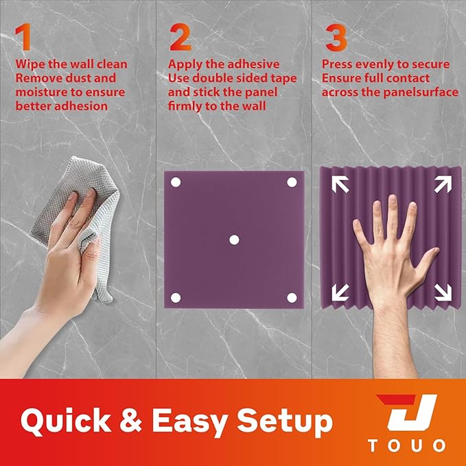 12 Pack Acoustic Panels – Sound Proof Foam Panels for Wall 12"x12"x1", Flame Retardant Wedge Acoustic Foam, High-Density Sound Absorbing Panels for Home Studio(Purple, 1" Thick 12 Pack)