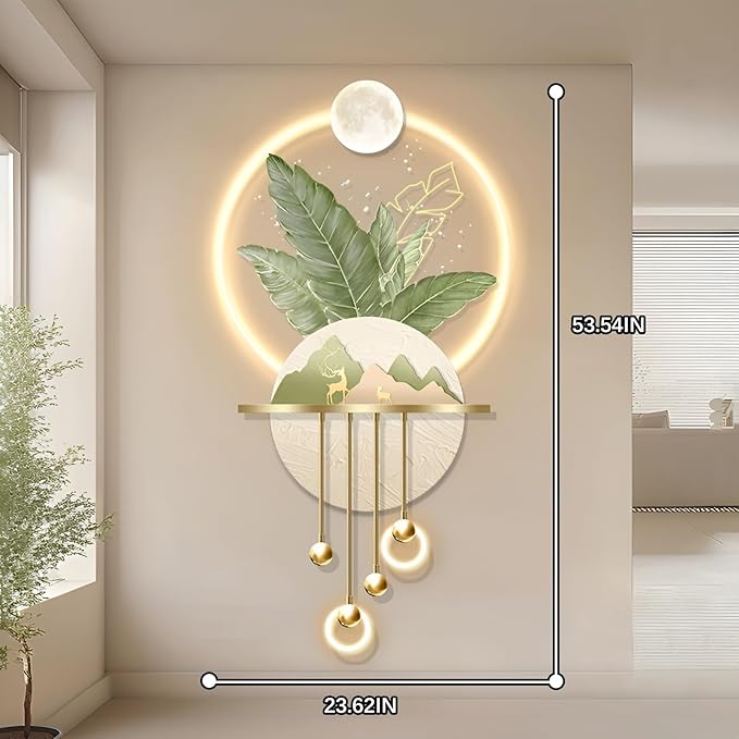 Bonsai 3D LED Wall Art Light Wall Sculpture Painting Decoration Art Modern Wall Hanging Painting for Living Room Entrance Corridor Decorative Wall Mounted Lamp(Stylle I)