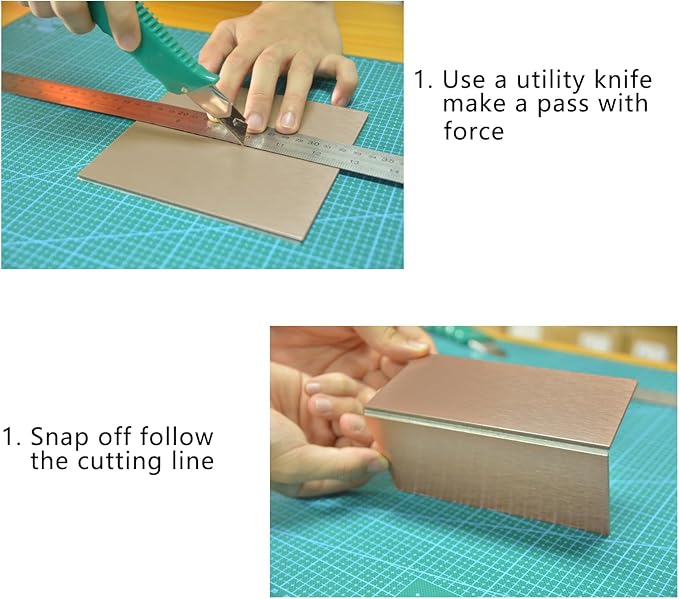 Aluminum Peel and Stick Backsplash Panels - 3"x6" Brushed Copper Kitchen Wall Decor, 80-Piece