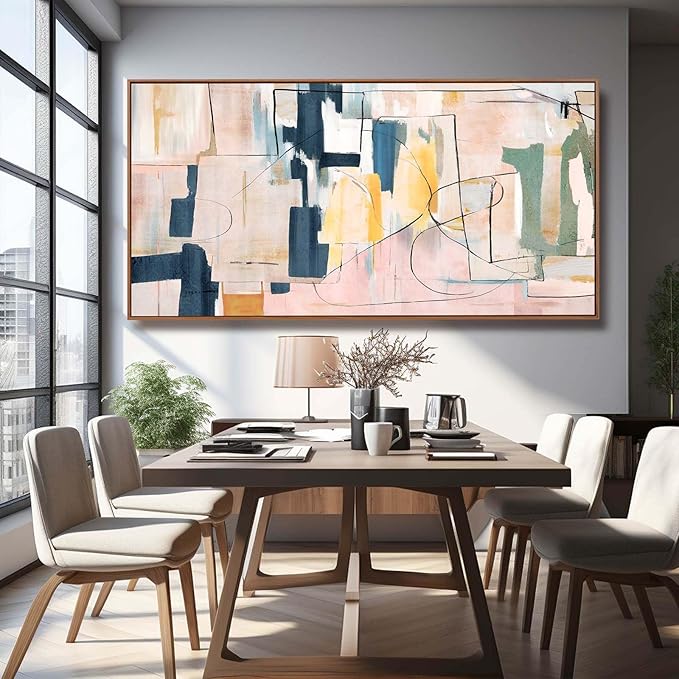 Abstract Wall Decor Modern Oversized Wall Art Black Line Wall Poster Printing 36"x70" Wall Decorations for Bedroom Office